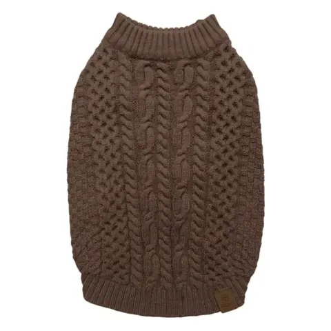 Denne super bløde hundesweater som er i den moderne og tidsløse mokka farve