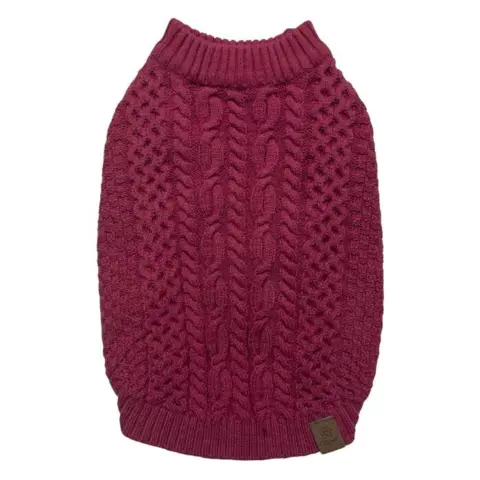 Flot vaskbar hundesweater ses her i farven Sweet Cherry
