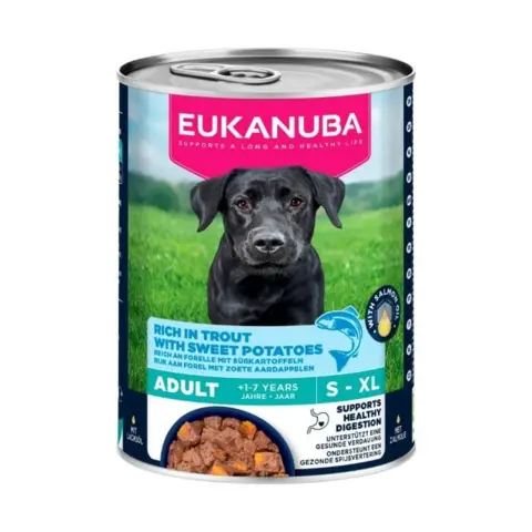 Eukanuba vådfoder med Ørred og Sød kartoffel