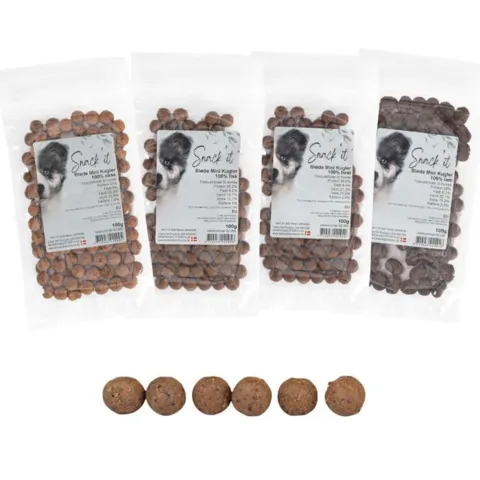 Snack'it små bløde hundegodbidder i kugleform, singleprotein