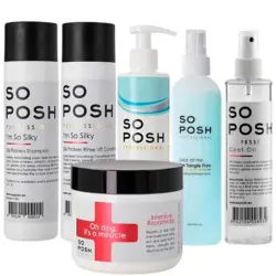 Professionel shampoosæt fra So Posh til hunde med silkepels