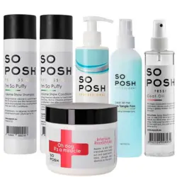 Professionel shampoosæt fra So Posh til hunde der mangler fylde i pelsen