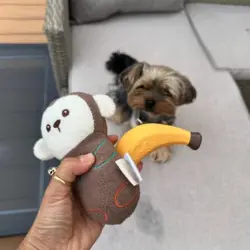 Sjovt hundelegetøj med både abe og banan.