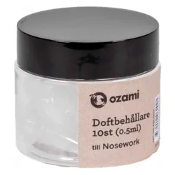 Ozami Nosework duftbeholdere leveres i en smart plastkrukke – nemt at opbevare og tage med til træning