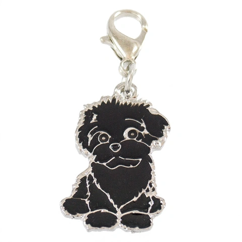 Charms m. hunderacer - Bichon Havanais (sort)