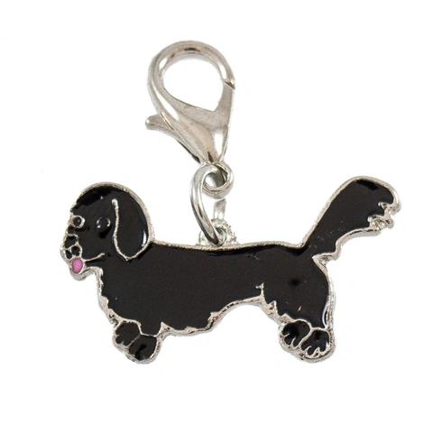 Charms m. hunderacer  - Sort Gravhund