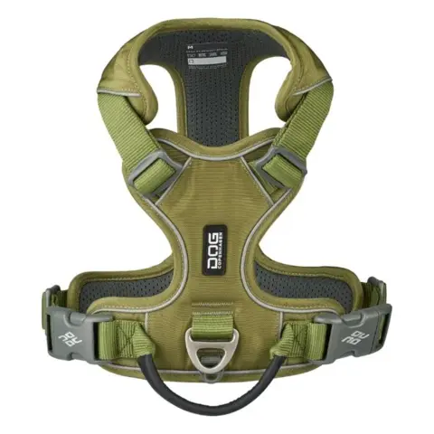 Hundesele i hunting green lavet i sildstærkt nylon.