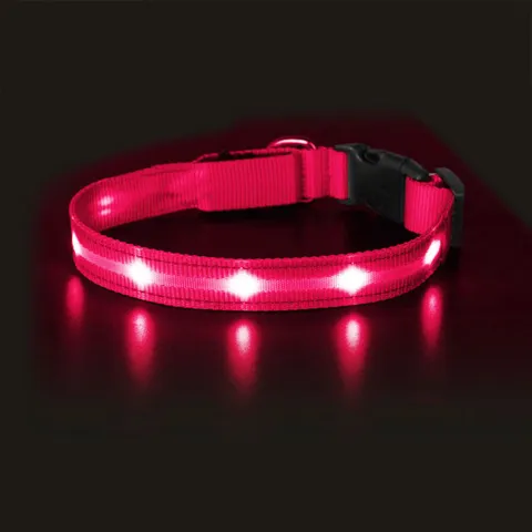 The Dots Collar | Halsbånd med 5-7 kraftige LEDs | Rød