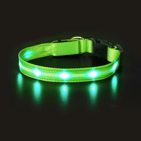 The Dots Collar | Halsbånd med 5-7 kraftige LEDs | Grøn