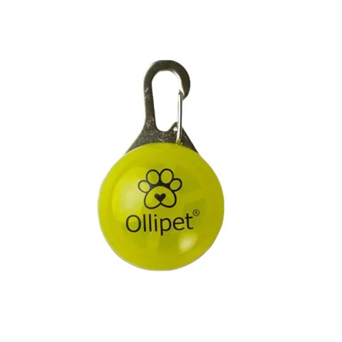 Ollipet DogBlink Safety LED i gul for en mere sikker gåtur med hunde