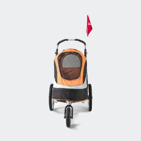 Innopet hundeklapvogn Sporty Dog Trailer Deluxe inkl. cykelstang + regnovertræk - farve: sort/orange