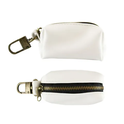 Ollipet leather poop bag | White