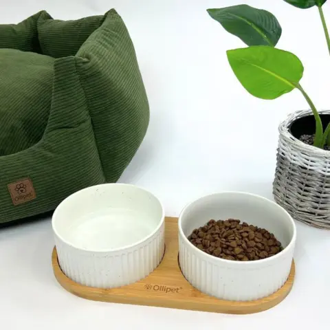 Ollipet rund bambusholder | dobbelt