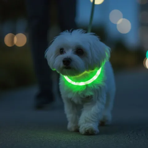 Ollipet Blinkende LED Halsbånd til hunde. Fås i flere farver så de passer til din hund.
