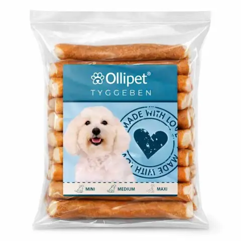 Ollipet Duck Roll Tyggeben er en smagfuld og proteinrig snack