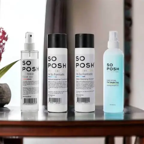 Lækkert og professionelt shampoosæt til at give pelsen den bedste pleje.