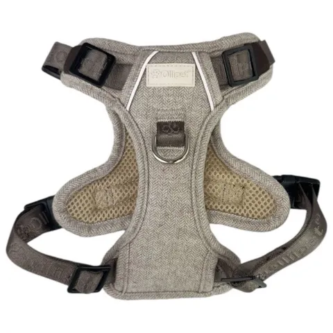 Ollipet Tweed H-sele med godt bryststykke og med reflekser