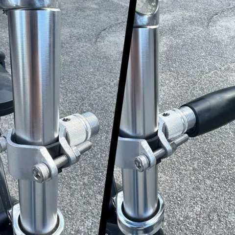 Træningslinen er meget nem at montere fast på cyklen