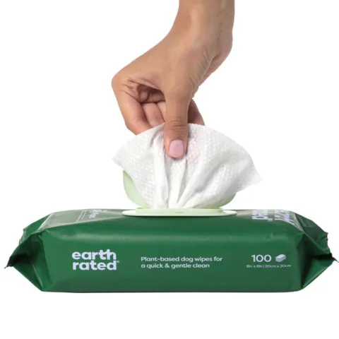 Earth Rated bløde vådservietter renser let ører, snude, poter m.m.