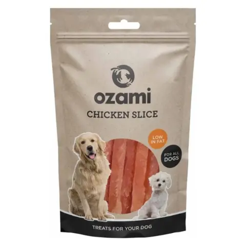 Lækre tyggestænger til hunde fra Ozami. Fedtfattige og med lækker smag af kylling.