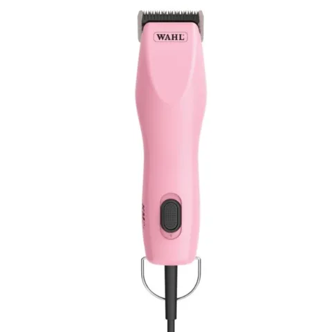 Wahl KM2+ klippemaskine i lyserød – elegant design og høj ydeevne til hundeklipning