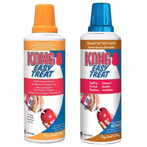 Gør aktivering let og lækker med KONG Easy Treat. Spray, fyld og forkæl din hund på få sekunder