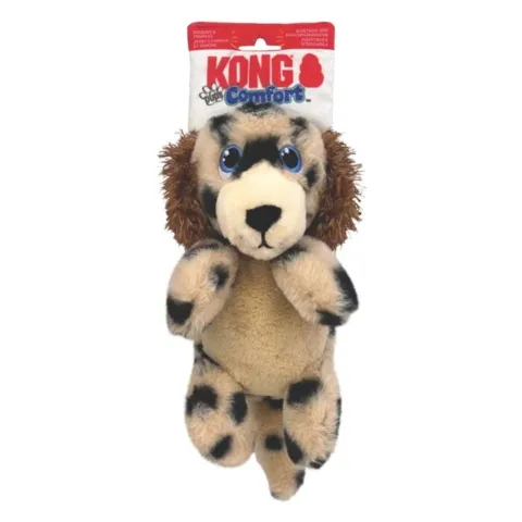 KONG Comfort Pups Spot – Sjov pletplettet bamse til hunde, der elsker at ruske og knitre