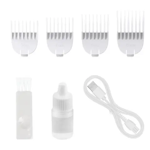 Afstandskamme, olie, lader og rengøringsbørste til den smarte potetrimmer