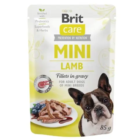 Brit Care mini vådfoder er et fuldfoder skabt med fokus på små hundes behov.