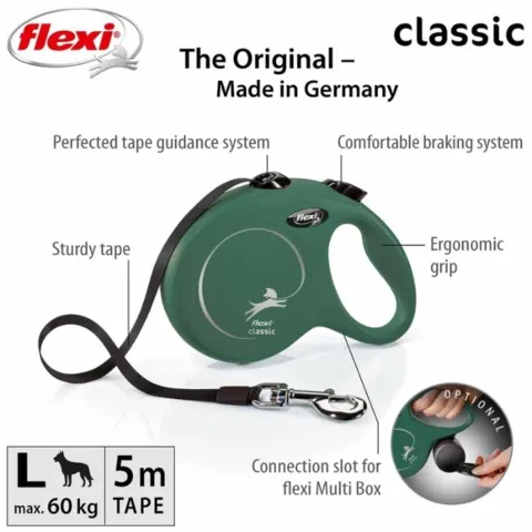 Flexi hundeline 5 meter – perfekt til både korte lufteture og lange gåture med din hund