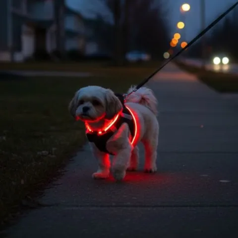 Step-in hundesele med LED-lys – en favorit til mørke tider
