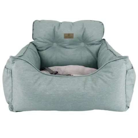 Comfort deluxe autokurv i mint grey med grå pude