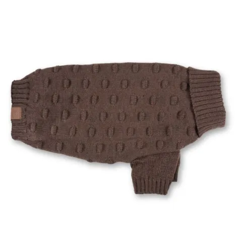 Pompom hundesweater - i flot mokka farve