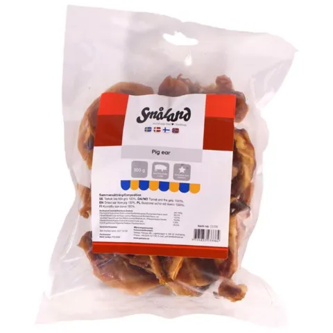 Småland Griseører 300g naturlige hundesnacks