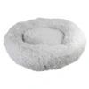 FLUFFY Donut hundeseng m. lynlås m. aftageligt betræk| lysegrå