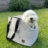 Ollipet Stockholm Citybag en taske til hunde i eksklusivt design - På billedet er en bomuldshund i str. Medium