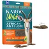 Super premium hundesnack med kornfri opskrift og antilopekød som primær proteinkilde. KAROO Wild - Trail Bites Oregano 227g kombinerer højt proteinindhold, magert kød og naturlige krydderurter – helt uden kunstige tilsætningsstoffer.