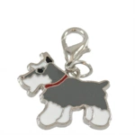 Charms m. hunderacer -  lysegrå schnauzer