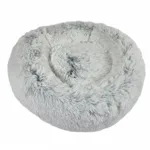FLUFFY Donut hundeseng m. lynlåsHundekurv m. aftageligt betræk| Frossen hvid