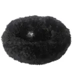 FLUFFY Donut hundeseng m. lynlåsHundekurv m. aftageligt betræk| Sort