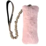 Ollipet Rabbit Tail Bungee hundelegetøj i flot lyserød og khaki farve. Denne er 80 cm
